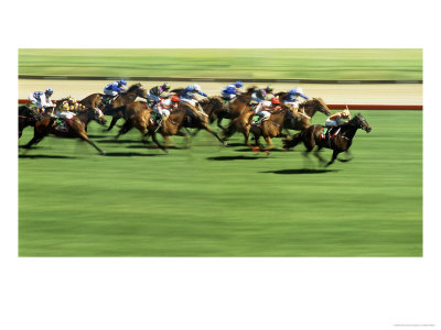 Horse Racing, Blurred Motion Side View Of Pack by Peter Walton Pricing Limited Edition Print image