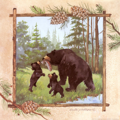 Black Bears Iii by Anita Phillips Pricing Limited Edition Print image