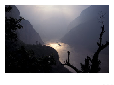 Landscape Of Xiling Gorge At Sunset, Three Gorges, Yangtze River, China by Keren Su Pricing Limited Edition Print image