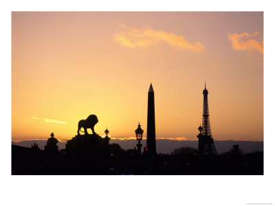 Place De La Concorde, Obelisque De Louksor, Eiffel Tower, Paris, France by David Barnes Pricing Limited Edition Print image