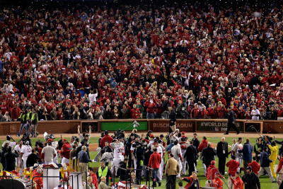 2011 World Series Game 7 - Texas Rangers V St Louis Cardinals, St Louis, Mo - October 28 by Rob Carr Pricing Limited Edition Print image