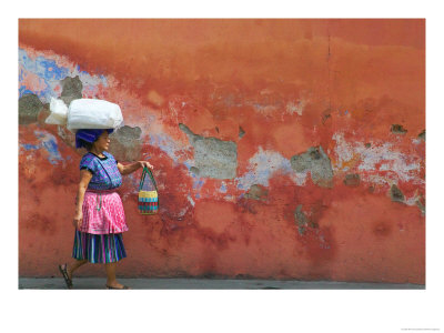 Woman Carrying Sack, Antigua, Guatemala by Keren Su Pricing Limited Edition Print image