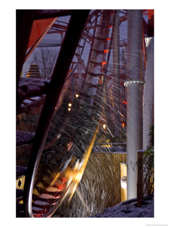 Snow Brings Another Degree Of Motion To The Rollercoaster At Tivoli by Keenpress Pricing Limited Edition Print image