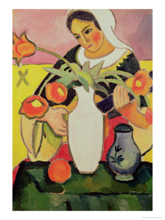 The Lute Player, 1910 by Auguste Macke Pricing Limited Edition Print image
