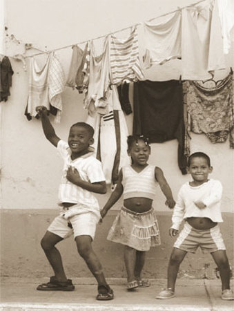 Two Boys And One Girl Dancing by Nelson Figueredo Pricing Limited Edition Print image