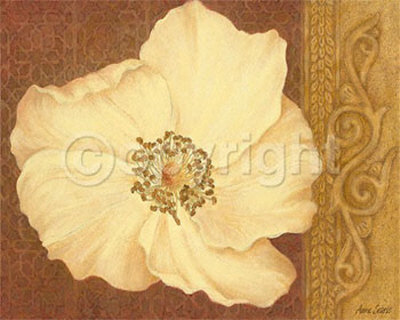 Gold Scroll Flower Head by Anne Searle Pricing Limited Edition Print image
