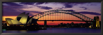 Sydney Harbour Bridge At Sunset, Sydney, Australia by Panoramic Images Pricing Limited Edition Print image