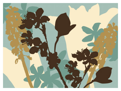 Silhouette Flower Aqua I by Jennifer Orkin Lewis Pricing Limited Edition Print image