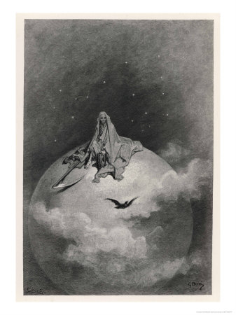 Death Depicted As The Grim Reaper On Top Of The World by Gustave Dore Pricing Limited Edition Print image