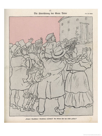 Guillotine A Large Crowd Gathers To Witness The Beheading Of 22Yr by Thomas Theodor Heine Pricing Limited Edition Print image