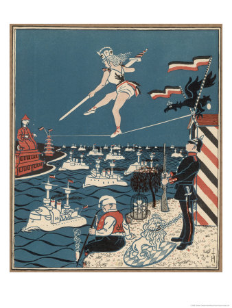 Germany As A Tightrope Walker In The Chinese Crisis by Thomas Theodor Heine Pricing Limited Edition Print image
