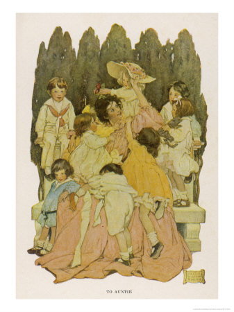 To Auntie: Chief Of Our Aunts, Not Only I But All Your Dozen Nurselings Cry by Jessie Willcox-Smith Pricing Limited Edition Print image