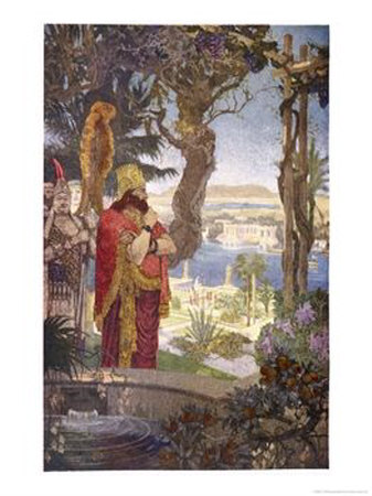 Nebuchadnezzar Admires The Fabled Hanging Gardens Of Babylon by E. Wallcousins Pricing Limited Edition Print image