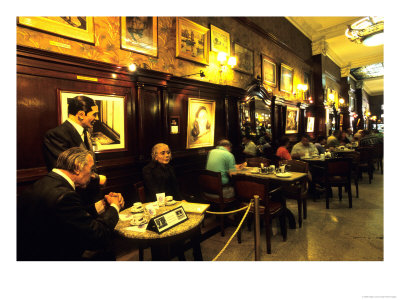 Carlos Gardel & Friends, Model Statues At Gran Cafe Tortoni, Argentina by Holger Leue Pricing Limited Edition Print image