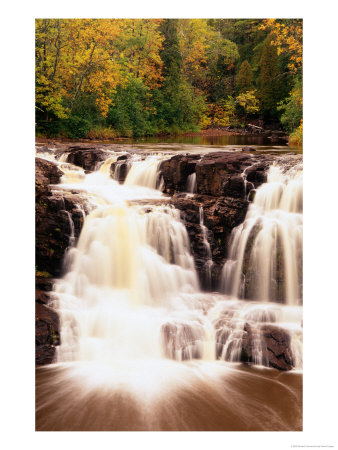 Upper Falls In Motion, North Shore Of Lake Superior, Gooseberry Falls State Park, Usa by Richard Cummins Pricing Limited Edition Print image