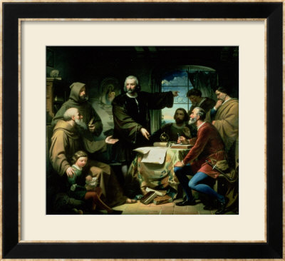 Christopher Columbus (1451-1506) In The Monastery Of La Rabida, 1856 by Eduardo Cano De La Peña Pricing Limited Edition Print image