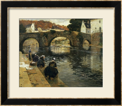 Washerwomen In The Morning At Quimperle, 1902 by Fritz Thaulow Pricing Limited Edition Print image