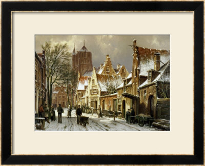 A Winter Street Scene by Willem Koekkoek Pricing Limited Edition Print image