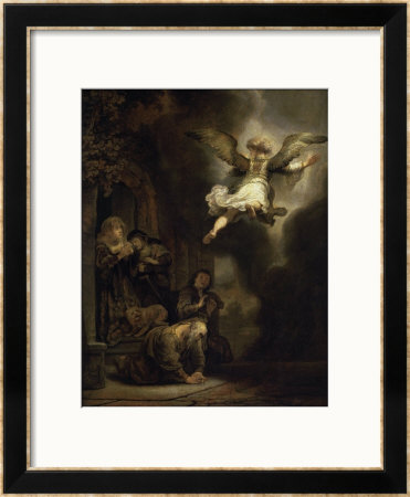 Archangel Raphael Leaving The Family Of Tobias by Rembrandt Van Rijn Pricing Limited Edition Print image