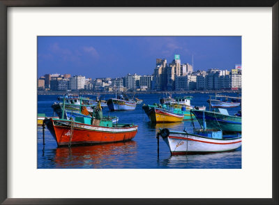 Harbour View With Fishing Boats, Alexandria, Egypt by John Elk Iii Pricing Limited Edition Print image