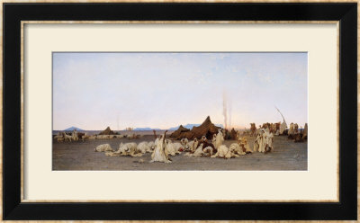 Evening Prayer In The Sahara, 1863 by Gustave Guillaumet Pricing Limited Edition Print image