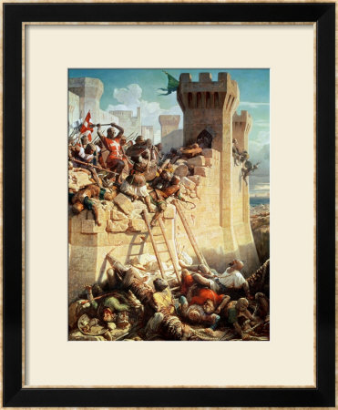 Guillaume De Clermont Defending Ptolemais (Acre) In 1291, 1845 by Dominique Louis Papety Pricing Limited Edition Print image