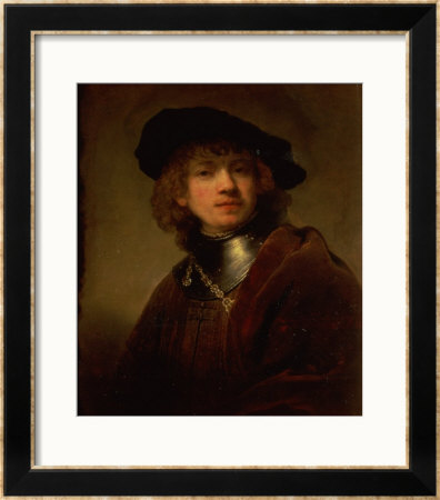 Tronie' Of A Young Man With Gorget And Beret, Circa 1639 by Rembrandt Van Rijn Pricing Limited Edition Print image