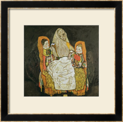 Mother With Two Children, 1917 by Egon Schiele Pricing Limited Edition Print image