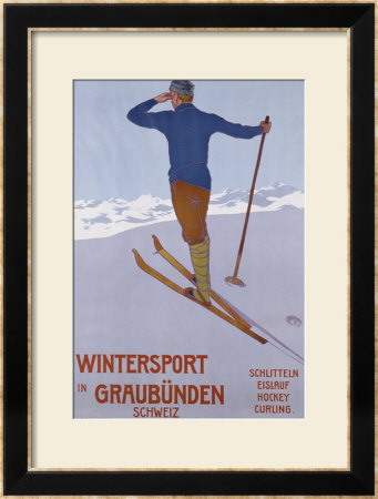 Wintersport In Graubunden, 1906 by Walter Koch Pricing Limited Edition Print image