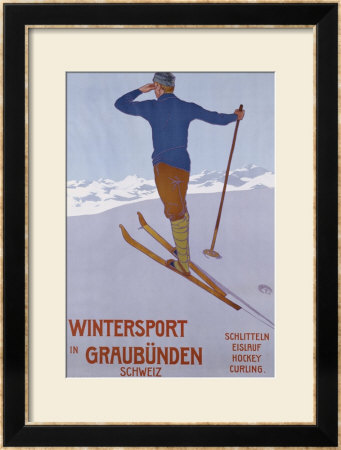 Wintersport In Graubunden, 1906 by Walter Koch Pricing Limited Edition Print image