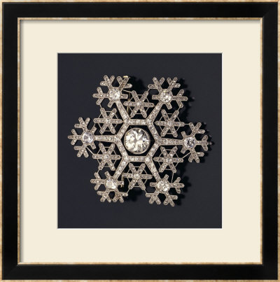 A Diamond And Platinum-Mounted Snowflake Brooch, Circa 1908-1913 by Carl Faberge Pricing Limited Edition Print image