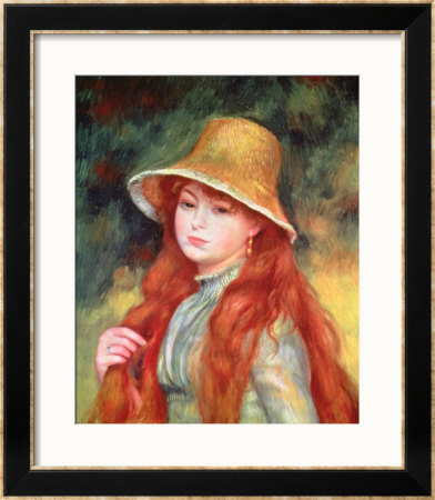 Young Girl With Long Hair, Or Young Girl In A Straw Hat, 1884 by Pierre-Auguste Renoir Pricing Limited Edition Print image