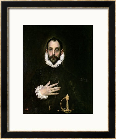 A Nobleman With His Hand On His Chest, Circa 1577-84 by El Greco Pricing Limited Edition Print image