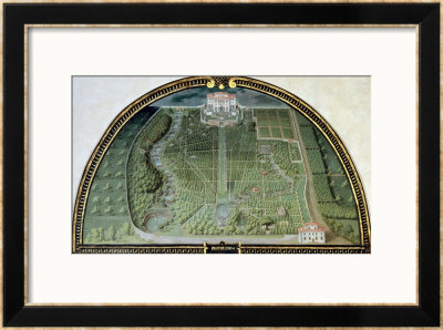Villa Pratolino From A Series Of Lunettes Depicting Views Of The Medici Villas, 1599 by Giusto Utens Pricing Limited Edition Print image