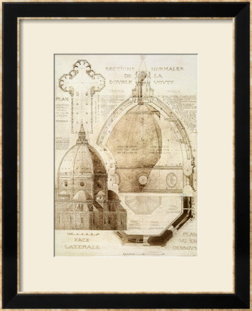 Plan, Section And Elevation Of Florence Cathedral by Eugene Duquesne Pricing Limited Edition Print image