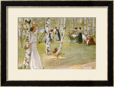 Breakfast In The Open (Frukost I Det Grona), 1910 by Carl Larsson Pricing Limited Edition Print image