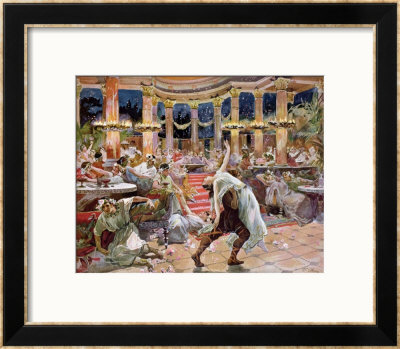 A Banquet In Nero's Palace, Illustration From Quo Vadis By Henryk Sienkiewicz, Circa 1910 by Ulpiano Checa Y Sanz Pricing Limited Edition Print image