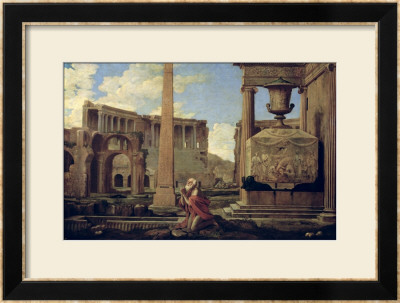 Hermit Among The Ruins by Nicolas Poussin Pricing Limited Edition Print image