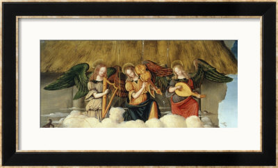 The Nativity With Music-Making Angels Above by Giovan Battista Caporali Pricing Limited Edition Print image