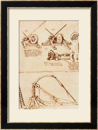 Study For Catapults by Leonardo Da Vinci Pricing Limited Edition Print image