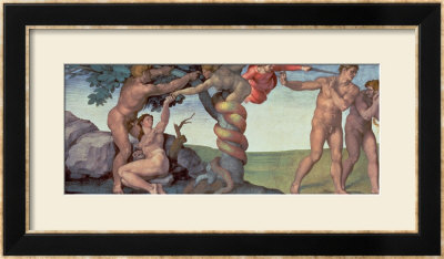 Sistine Chapel Ceiling (1508-12): The Fall Of Man, 1510 (Post Restoration) by Michelangelo Buonarroti Pricing Limited Edition Print image