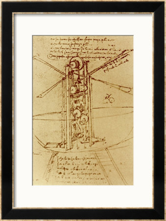 Drawing Of A Flying Machine by Leonardo Da Vinci Pricing Limited Edition Print image