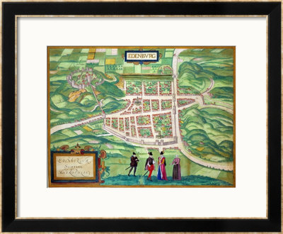 Map Of Edinburgh, From Civitates Orbis Terrarum By Georg Braun And Frans Hogenberg by Joris Hoefnagel Pricing Limited Edition Print image