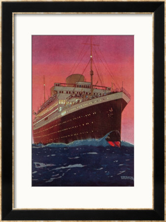 The Liner M.V. Alcantara At Sea, 1928 by Kenneth Shoesmith Pricing Limited Edition Print image