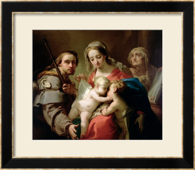 Madonna And Child With Saints John, Anna And Rocco, Circa 1785 by Gaetano Gandolfi Pricing Limited Edition Print image