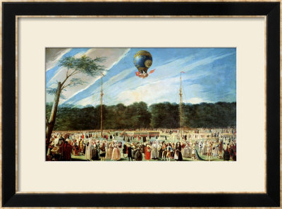 The Ascent Of The Montgolfier Balloon At Aranjuez, Circa 1764 by Antonio Carnicero Pricing Limited Edition Print image