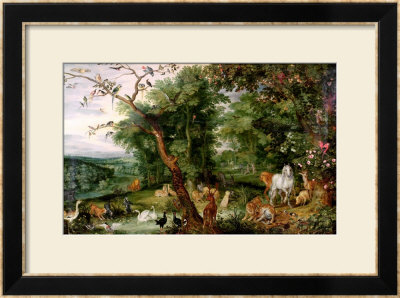 The Garden Of Eden, In The Background The Temptation by Jan Brueghel The Elder Pricing Limited Edition Print image