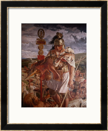 Roman Centurion During The Building Of Hadrian's Wall Detail Of Mural Of The History Of Northumbria by William Bell Scott Pricing Limited Edition Print image