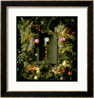Communion Cup And Host, Encircled With A Garland Of Fruit by Jan Davidsz. De Heem Pricing Limited Edition Print image