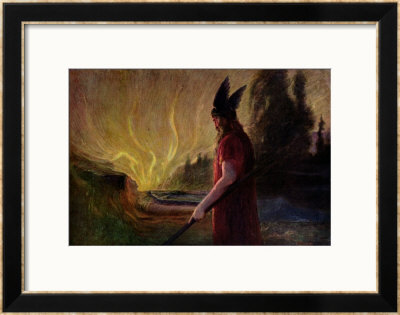 As The Flames Rise, Odin Leaves, 1909 by Hermann Hendrich Pricing Limited Edition Print image